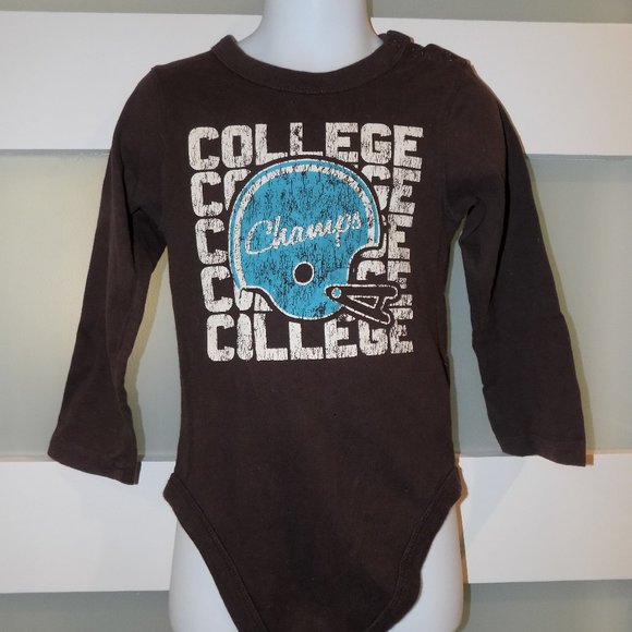 The Children's Place Brown College Champs LS Snap Tee Size 3T Boy's NWOT - Picture 1 of 3